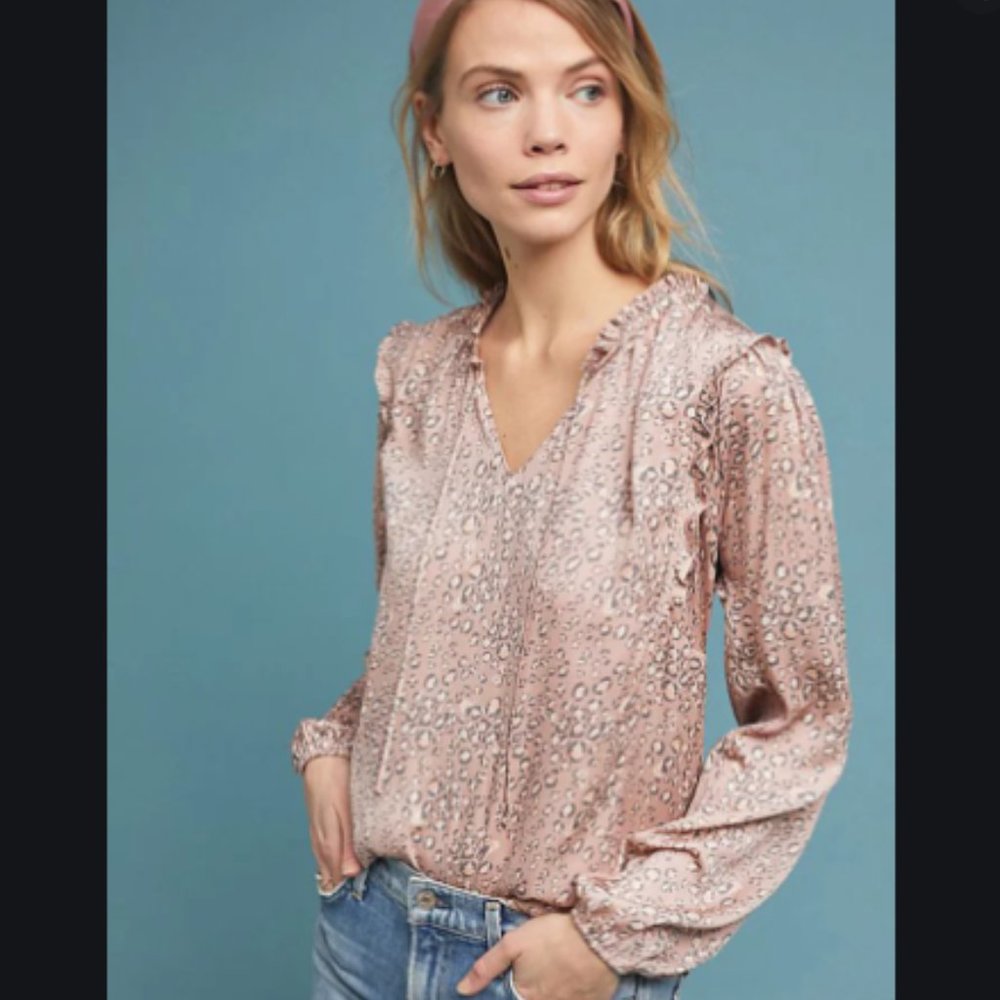 ANTHROPOLOGIE dolan miramar leopard print blouse